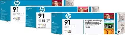 HP 91 3-pack 775-ml Light Gray DesignJet Pigment Ink Cartridges | C9482A