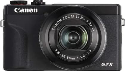 Canon PowerShot G7 X Mark III Camera, 3.0" 1.04m-Dot Tilting Touchscreen LCD, 20.2MP 1" Stacked CMOS Sensor, 4.2x Optical Zoom f/1.8-2.8 Lens, DIGIC 8 Image Processor, Wi-Fi & BT, Black | 3637C001