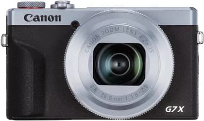 Canon PowerShot G7 X Mark III Camera, 3.0" 1.04m-Dot Tilting Touchscreen LCD, 20.2MP 1" Stacked CMOS Sensor, 4.2x Optical Zoom f/1.8-2.8 Lens, DIGIC 8 Image Processor, Wi-Fi & BT, Silver | CAPSG7X3S
