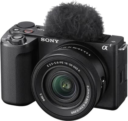 Sony ZV-E10 II Mirrorless Camera with 16-50mm Lens, 26MP APS-C Exmor R CMOS Sensor, 3.0" Touchscreen LCD, Vertical Support, 759-Point Fast Hybrid Phase Detection, Black | ZV-E10 II