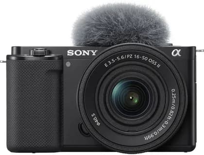 Sony ZV-E10 Mirrorless Camera with 16-50mm Lens, 24.2MP APS-C Exmor CMOS Sensor, 3.0" Side Flip-Out Touchscreen LCD, Vertical Support, 425-Point Fast Hybrid AF, Black | ZV-E10