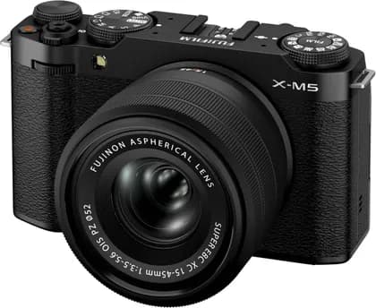 FUJIFILM X-M5 Mirrorless Camera, XC 15-45mm f/3.5-5.6 Lens, 26.1MP APS-C X-Trans 4 CMOS Sensor, X-Processor 5 Image Processor, 3.0" Touchscreen LCD, Black | X-M5