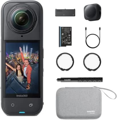 Insta360 X5 Essentials Bundle - Waterproof 8K 360 Action Camera, Leading Low Light, Invisible Selfie Stick Effect, Rugged and Replaceable Lens, 3-Hour Battery, Built-in Wind Guard | CINSAAHA