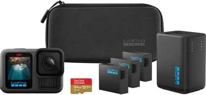 GoPro HERO13 Extended Power Bundle, 27MP Photos, 177° Field of View, HyperSmooth 6.0 Image Stabilization, 33' Waterproof, 1900mAh Capacity, 1/1.9" Sensor, Black | CHDRB-134-TH