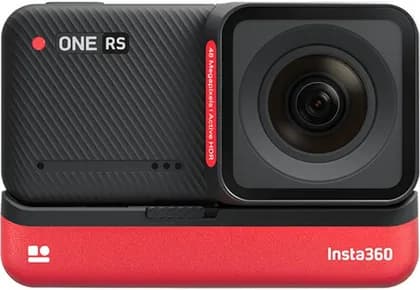 Insta360 ONE RS Boosted 4K Edition Action Camera, 48MP Photos & 4K 60fps Video, 1.3" Display, Active HDR Action Mode, FlowState Image Stabilization, 3 Mics, 3-Prong Mounting, Black- Red | CINRSGP/E