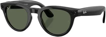 RayBan Meta Headliner (Gen 2) glasses with Meta AI, Low Bridge Fit, Smart Glasses, Green Lenses, 51 Size, Built-in HD Camera, Open-Ear Audio, Shiny Black | 8056262720011