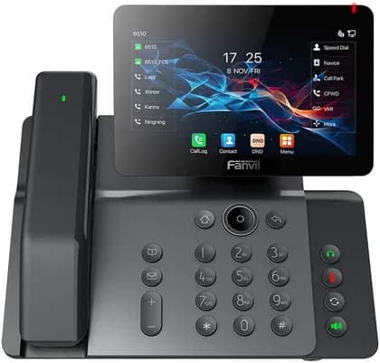 Fanvil V66 Pro Prime Business IP Phone with Wireless Bluetooth Handset, 7-Inch Adjustable Touchscreen, Wi-Fi 6, Bluetooth 5.4, PoE, HD Video Calling & 20 SIP Lines, Black | V66-Pro