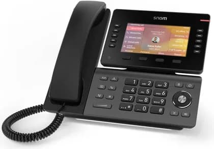 Snom D865 Desk Phone, 5" TFT Colour 1280 x 720 Pixels Resolution Display, 10 Programmable Function Keys, 2x USB 2.0 High Speed Connection, Dual-Band Wi-Fi & Integrated BT 5.0, Black | D865