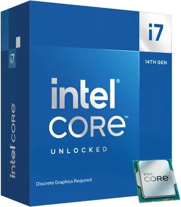 Intel Core i7-14700KF 3.4 GHz 20-Core LGA 1700 14th Gen Processor, 20 Cores & 28 Threads, 30MB Cache Memory, 5.6GHz MaxTurbo Boost, Dual-Channel DDR5-5600 / 192GB Max Memory | BX8071514700KFSRN3Y