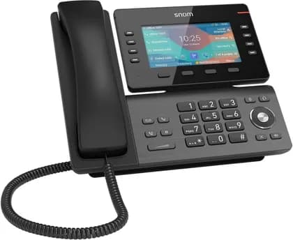 Snom D862 VOIP Desk Phone, 5" IPS Colour Display, USB 2.0 Connection, 8 Programmable Function Keys, Optimised Noise Reduction, Black | D862