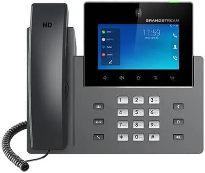 Grandstream GXV3450 IP Video Phones, 5.0" IPS LCD 1280x720 Touch Display, Quad-Core 1.8GHz ARM Cortex A55 Processor, Built-in PoE/PoE+, Dual-Mic HD Speakerphone, Black | GXV3450
