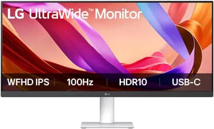 LG UltraWide Monitor, 29" IPS Display, WFHD Resolution, 100Hz Refresh Rate, 5ms (GtG) Response Time, Dynamic Action Sync, Motion Blur Reduction Tech, Super Resolution+, White | 29U531A-W.AMA