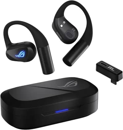 ASUS ROG Cetra Open Wireless Gaming Earbuds, Open Ear Design, Bluetooth 6 & 2.4GHz SpeedNova, 14.2mm DLC Drivers, Quad Mic AI Noise Cancelation, Black | 90YH0450-BTUA00