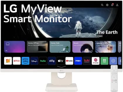 LG 27U511SA-W Smart Wireless Monitor, 27" Full HD IPS Display, 100Hz Refresh Rate, 5ms Response Time, HDR 10, Smart Energy Saving, Flicker Safe, Reader Mode, Wi-Fi, Bluetooth, White | 27U511SA-W