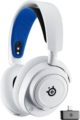 SteelSeries Arctis Nova 7P Wireless Multi-System Gaming & Mobile Headset, Nova Acoustic System, 2.4GHz & Simultaneous Bluetooth, 38Hr Battery, ClearCast Gen2 Mic, PlayStation, PC, White | 61561