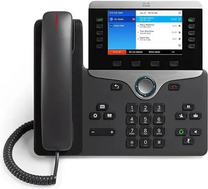 Cisco 8841 VOIP IP Phone, 5" 24-Bit Color Display, Full-Duplex Speakerphone, RJ-9 Headset Port, 4 Programmable Line Keys, 5 Number Line Keys, 2 Ethernet Switch Port, Wall Mountable, Black | CP-8841-K9