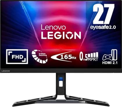 Lenovo Legion R27i-30 Gaming Flat Monitor, 27" FHD IPS Display, Up to 180Hz Refresh Rate, 0.5ms (MPRT) Response Time, AMD FreeSync Premium & Adaptive Sync Compatible, Black | 67B5GAC1AE