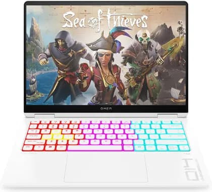HP OMEN Transcend 14-fb1047nr Laptop, 14" 3K OLED Display, Intel Core Ultra 7, 16GB RAM, 1TB SSD, NVIDIA GeForce RTX 5060 GPU, English Keyboard, Windows 11, Ceramic White | B98D2UA#ABA
