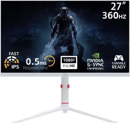 Twisted Minds Artic Pro Series Gaming Monitor, 27" Fast IPS Display, FHD Resolution, 360Hz Refresh Rate, 0.5ms Response Time, 2HDMI, 2DP, Audio Out, 16.7M Pixels, White | TMA27FHD360IPS