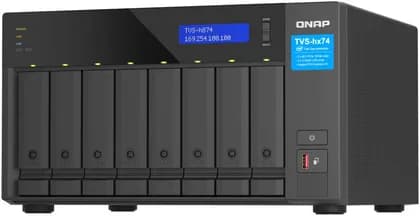 QNAP TVS-h874-i7-32G 8-Bay NAS, Intel Core i7 12-core (8P+4E)/20-thread Processor, (2x16GB) 32GB SODIMM DDR4 RAM, Intel UHD Graphics 770, 2x M.2 2280 PCIe Gen 4 x4 Slots | TVS-h874-i7-32G