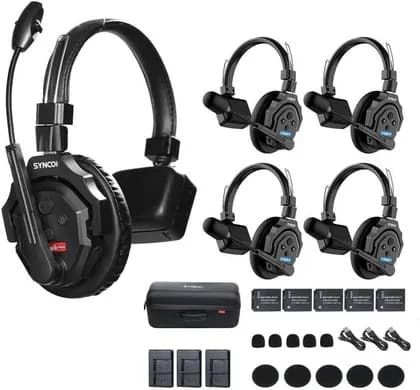 SYNCO Xtalk X5 Wireless Intercom Headset System 2.4GHz 400 Meter Long Distance Range Real-time Monitoring Communication Headset | XTalk-X5