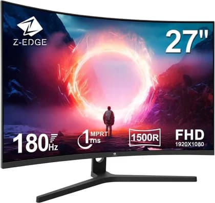 Z-EDGE UG27F Curved Gaming Monitor, 27" VA Display, FHD Resolution, 180Hz Refresh Rate, 1ms (MPRT) Response Time, 1500R Curvature, Black | UG27F-180Hz
