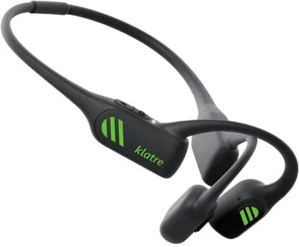 Klatre LS1 Open Ear True Bone Conduction Earphone, BoostBass1.0 Technology, Dual Noise Cancelling Microphones, Up to 8 Hours Battery Life, IP55 Sweat & Dust Resistant, Bluetooth 5.2, Olive Green | LS1
