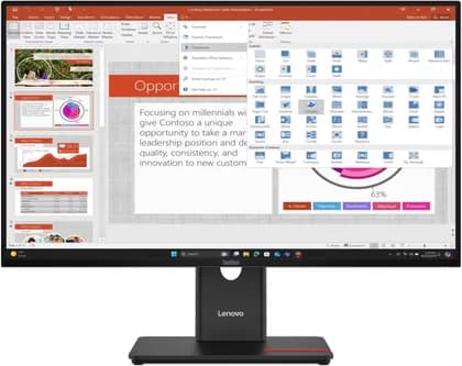 Lenovo ThinkVision T27-40 Monitor, 27" IPS Display, FHD Resolution, 120Hz Refresh Rate, 4ms (Extreme Mode) Response Time, 2mm Side Bezel, Eclipse Black | 64A5MAT6UK