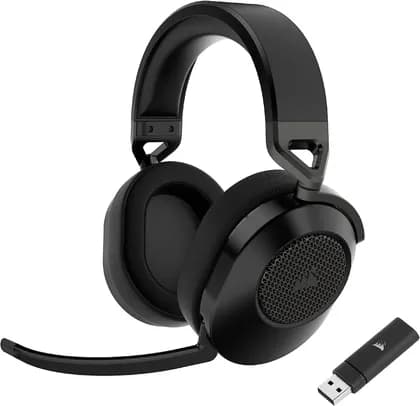 Corsair HS65 Wireless Gaming Headset, 50mm Neodymium Drivers 2.4GHz Wireless / BT Connection, Dolby Audio 7.1 Surround Sound, Omni-Directional Micr, On-Ear Audio Controls, Carbon | CA-9011285-EU