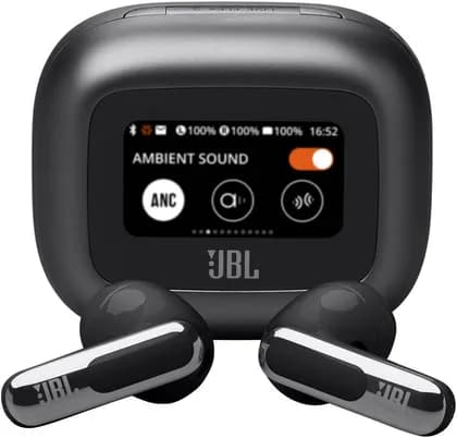 JBL Live Flex 3 Wireless Earbud Headphones, True Adaptive Noise Cancelling, High Resolution Signature Sound, BT 5.3, 50H Battery Life, IP54 Waterproof, Open-Back Stick Design, Black | JBLLIVEFLEX3BLK