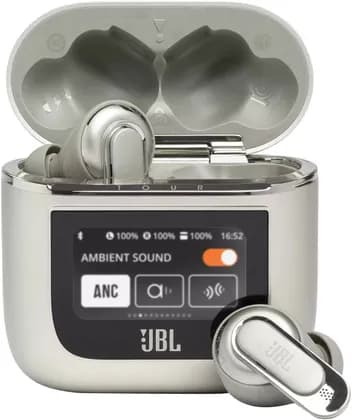 JBL Tour Pro 2 True Wireless NC Earbuds, True Adaptive ANC, Immersive JBL Spatial Sound, 6 Mics, BT 5.3 LE Audio, Smart Case with 1.45" Display, Up to 10H Battery Life, Champagne | JBLTOURPRO2CPG