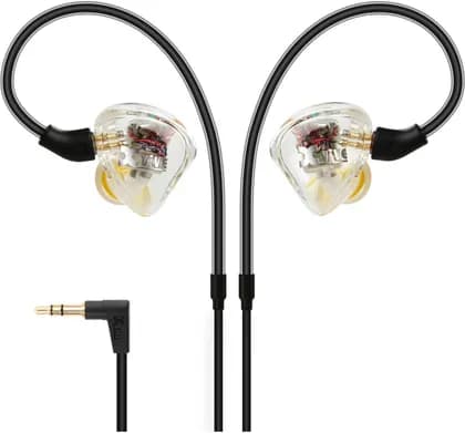 Xvive Audio T9 In-Ear Monitors, 2 Balanced-Armature Drivers, Powerful Mid-Bass Driver + Tweeter, Headroom to Accommodate EQ Adjustments, 3.9' Cable with 3.5mm Connector | T9