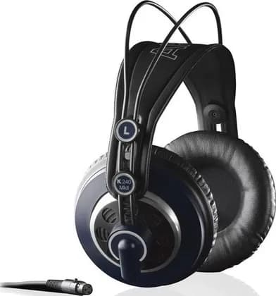 AKG K240 MKII Professional Semi-Open Stereo Headphones, Leatherette, Velvet Earpads, Self-Adjusting Headband, Single-Sided, Patented Varimotion, Black | 2058X00190