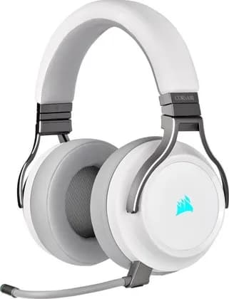 Corsair Virtuoso RGB Wireless Gaming Headset, High-Fidelity 7.1 Surround Sound, Memory Foam Earcups, 20 Hour Battery Life - White | CA-9011186-NA