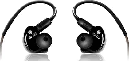 Mackie In- Ear Headphones & Monitors, Dual Driver, Ergonomically Molded Enclosures, Detachable Shielded Braided Cable, High-Performance Dynamic Drivers, Black | MP-220