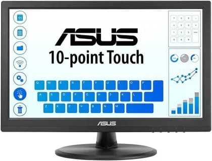 ASUS VT168HR Touch Monitor, 16" 1366x768 WXGA Touch Display, 60Hz Refresh Rate, 5ms Response Time, 262K Display Colors, TN Panel, 16 9 Aspect Ratio, HDMI/VGA, Black | 90LM02G1-B04170
