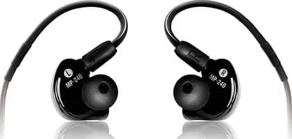 Mackie In- Ear Headphones & Monitors, Hybrid Dual Driver, Ergonomically Molded Enclosures, Detachable Shielded Braided Cable, MMCX Connectors, Black | MP-240