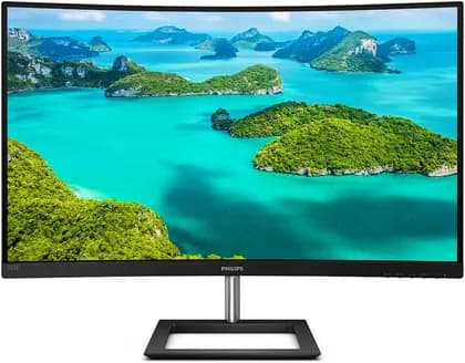 Philips E-Line Curve Monitor, 32" VA Display, FHD Resolution, 75Hz Refresh Rate, 4ms (GtG) Response Time, AMD FreeSync Technology, 16.7m Color Display, SmartImage Game, Black | 322E1C
