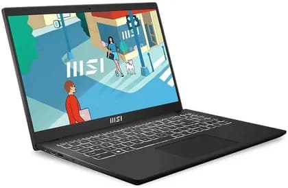 MSI Modern 15 B12MO Business Laptop, 15" FHD IPS Display, Intel Core i5-1235U, 8GB RAM, 512GB SSD, Intel Iris Xe Graphics, ENG-ARB K/B, Windows 11 Home, Classic Black | 9S7-15H112-1022