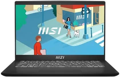 MSI Modern 14 C12MO Laptop, 14" FHD IPS Display, Intel Core i5-1235U Processor, 8GB RAM, 512GB SSD, Intel UHD Graphics, English-Arabic Keyboard, Windows 11 Home, Classic Black | 9S7-14J112-1067
