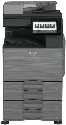 SHARP BP-50C26 MFP Color Laser Printer, 26 ppm Print Speed, Std 650 Max 6300 Sheets Paper Capacity, 128GB SSD, 1200 DPI, 10.1" Touch Display, Smart Scanning, Gray | BP-50C26