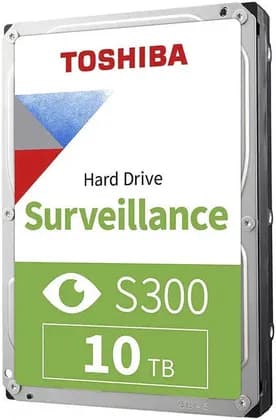 Toshiba S300 10TB 3.5" Surveillance Internal Hard Drive, 10TB Capacity, 3.5" SATA Interface, Up to 256MB Buffer, 5400 RPM/ 5700RPM, Toshiba Stable Platter Technology | HDETV10ZSA51