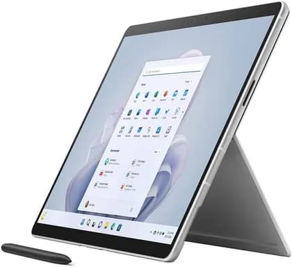 Microsoft Surface Pro 9 2 in 1 Tablet, 13” PixelSense Flow 120Hz Touch Display, Intel Core i5-1235U, 8GB RAM, 128GB SSD, Surface Slim Pen 2, Intel Iris Xe Graphics, Win 11, Platinum | OF01SXQ22363BF