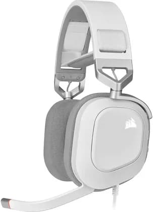 Corsair HS80 RGB USB Wired Gaming Headset, Dolby Audio 7.1 Surround, 50mm Drivers, RGB Lighting, Omni Directional Microphone, iCUE Compatible, White | CA-9011238-NA