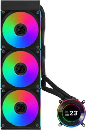 Lian-Li Hydroshift II LCD-C 360CL Liquid CPU Cooler, 2.1" IPS Display, 2600 RPM Fan Speed, 72 CFM Fan Airflow, 2500 RPM Pump Speed, Aluminum Alloy Radiator Material, Black | GHS2LCD36RB