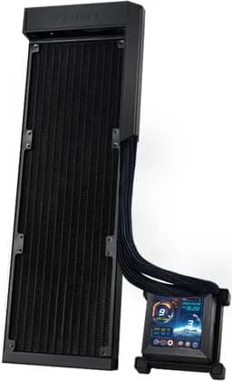 Lian-Li HydroShift LCD 360N Fanless Radiator, 2.88" IPS LCD Display, 3800 RPM Pump Speed, Aluminum Radiator, Single Wave Fins, Black | GHSLCD36NB