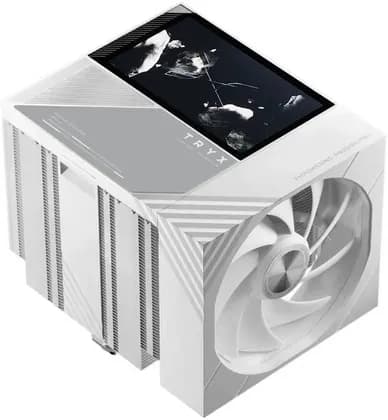 TRYX TURRIS 620 Dual-Tower Air CPU Cooler, 5" IPS Display, 280W TDP High Performance Cooling, 66.32 CFM Quiet Fans, Intel LGA1851/1700 & AMD AM5/AM4 Compatible, White | H-T620N-DM2M-G0W
