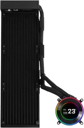 Lian-Li Hydroshift II LCD-C 360CL Liquid CPU Cooler, 2.1" IPS Display, No Fans Included, 2500 RPM Pump Speed, Aluminum Alloy Radiator Material, Black | GHS2LCD36B