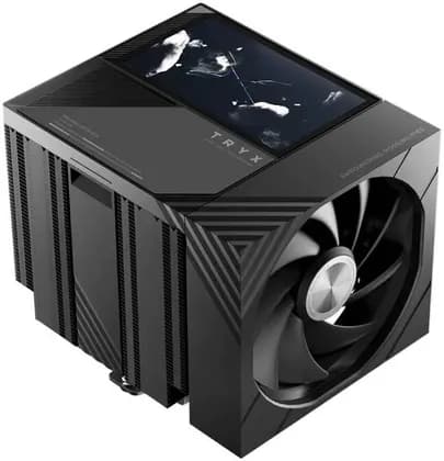 TRYX TURRIS 620 Dual-Tower Air CPU Cooler, 5" IPS Display, 280W TDP High Performance Cooling, 66.32 CFM Quiet Fans, Intel LGA1851/1700 & AMD AM5/AM4 Compatible, Black | H-T620N-DM2M-G0K