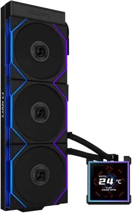 Lian-Li HydroShift II LCD-S 360TL Liquid CPU Cooler, Pre-Installed UNI FAN TL Wireless Fans, 360mm Radiator, 3.4" IPS 60Hz LCD Screen, 3200 RPM Pump Speed, Black | GHS2LCDS36TB